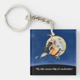 Acryl Sleutelhanger, Witch's Sweet Ride Sleutelhanger