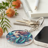 Acryl Sleutelhanger - Zeemeermin onder het Zee (Voorkant Rechts)