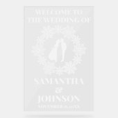 Acryl Snowflake Wedding Welkomstbord Acryl Bord (Voorkant)