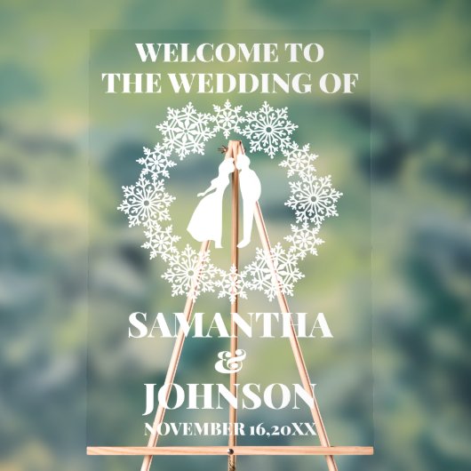 Acryl Snowflake Wedding Welkomstbord Acryl Bord (Neutraal)