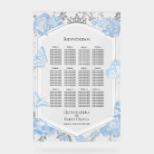 Acryl Spaans Quinceanera Zitplaatskaart Zig Blauw Acryl Bord (Voorkant)