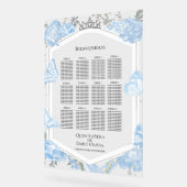 Acryl Spaans Quinceanera Zitplaatskaart Zig Blauw Acryl Bord (Hoek)