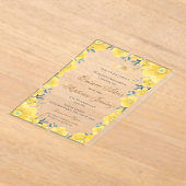 Acryl Spaanse Quinceanera gele bloemen invit Acryl Uitnodigingen (Laagn)