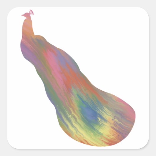 Acryl-stijl pauw Sticker (Voorkant)