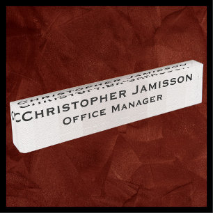 Acryl Subtiel Beige Streep Naam en Titelbureau Naambordje