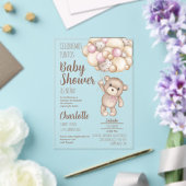 Acryl teddybeer Baby shower meisje Spaans Uitnodigingen (Insitu (Huwelijk))