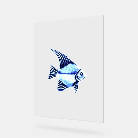ACRYL TEKEN FISH DESIGN STIJL ACRYL BORD (Hoek)
