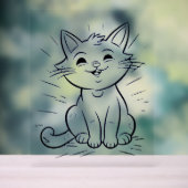 Acryl Teken kleine kat stijl ontwerp Bord (Neutraal)