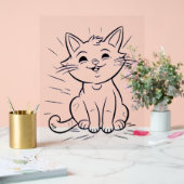 Acryl Teken kleine kat stijl ontwerp Bord (Huwelijk)