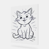 Acryl Teken kleine kat stijl ontwerp Bord (Hoek)