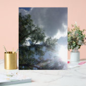 Acryl Teken ontwerp stijl blauwe lucht Bord (Huwelijk)