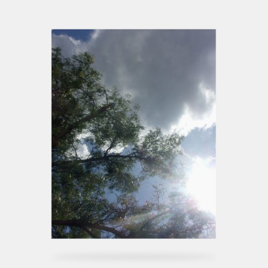 Acryl Teken ontwerp stijl blauwe lucht Bord (Voorkant)