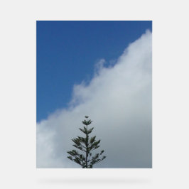 Acryl Teken ontwerp stijl blauwe lucht Bord