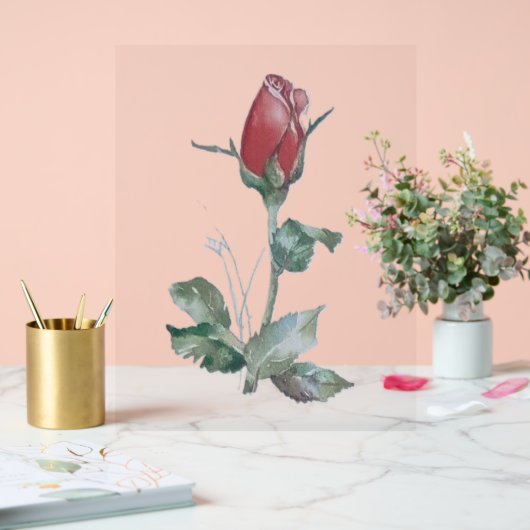 Acryl Teken ROOS BUD DESIGN STIJL Acryl Bord (Huwelijk)