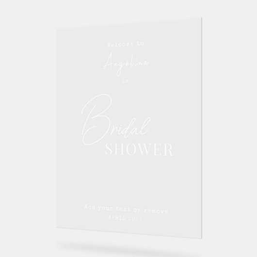 Acryl teken voor bruid douche. acryl bord (Hoek)