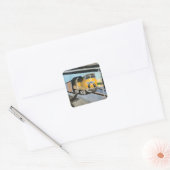 Acryl Trein Kunstprint | Scenisch Indio CA Woestij Vierkante Sticker (Envelop)