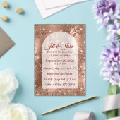 Acryl Trouw Uitnodiging RoseGold Gebogen Glitter (Insitu (Huwelijk))