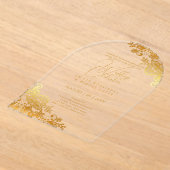 Acryl Trouwuitnodigingen Gouden Kant Tekst Elegant Uitnodigingen (Laagn)