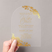 Acryl Trouwuitnodigingen Gouden Kant Tekst Elegant Uitnodigingen (Insitu (Draagbaar))