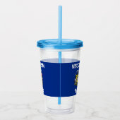 Acryl tuimelaar met vlag van de staat Wisconsin Acryl Drinkbeker (Rechts)