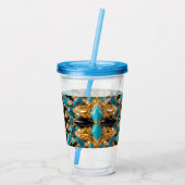 Acryl Tumbler met Bahamas Kleuren Ontwerp Acryl Drinkbeker (Achterkant)