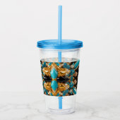 Acryl Tumbler met Bahamas Kleuren Ontwerp Acryl Drinkbeker (Voorkant)
