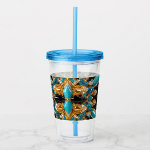 Acryl Tumbler met Bahamas Kleuren Ontwerp Drinkbeker