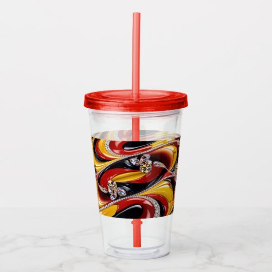 Acryl Tumbler met Belgisch Kleuren Ontwerp Acryl Drinkbeker (Voorkant)