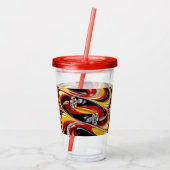 Acryl Tumbler met Belgisch Kleuren Ontwerp Acryl Drinkbeker (Achterkant)