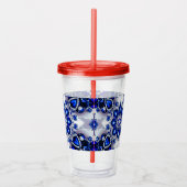Acryl Tumbler met Blauw Wit Kleuren Ontwerp Drinkbeker (Rechts)