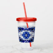 Acryl Tumbler met Blauw Wit Kleuren Ontwerp Drinkbeker (Links)