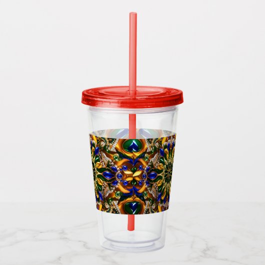 Acryl Tumbler met Brazilië Kleuren Ontwerp Acryl Drinkbeker (Rechts)