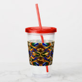 Acryl Tumbler met Brazilië Kleuren Ontwerp Acryl Drinkbeker (Links)