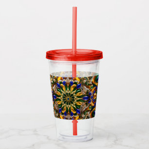 Acryl Tumbler met Brazilië Kleuren Ontwerp Acryl Drinkbeker