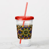 Acryl Tumbler met Brazilië Kleuren Ontwerp Acryl Drinkbeker (Achterkant)
