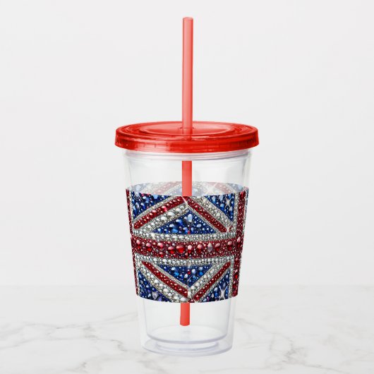 Acryl Tumbler met Brits Kleuren Design Acryl Drinkbeker (Rechts)