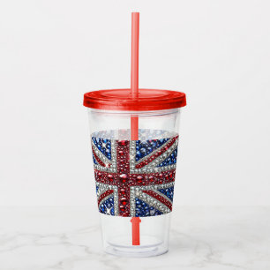 Acryl Tumbler met Brits Kleuren Design Acryl Drinkbeker