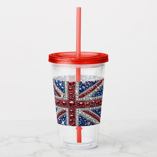 Acryl Tumbler met Brits Kleuren Design Drinkbeker (Voorkant)