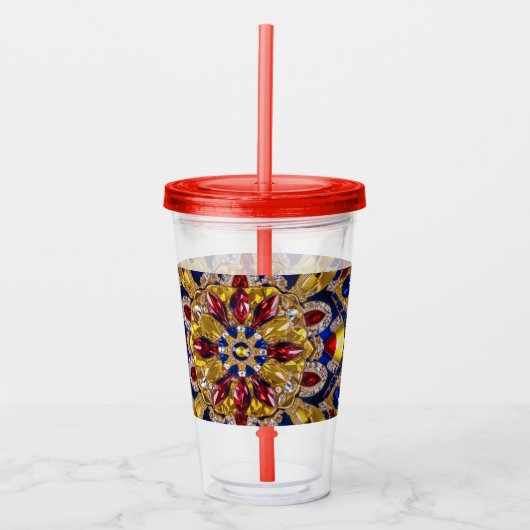 Acryl Tumbler met Colombia Kleuren Ontwerp Drinkbeker (Voorkant)