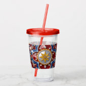 Acryl Tumbler met Colombiaanse kleuren Design Acryl Drinkbeker (Achterkant)