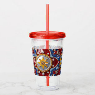 Acryl Tumbler met Colombiaanse kleuren Design Drinkbeker