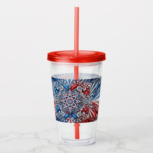 Acryl Tumbler met Franse kleuren Design Acryl Drinkbeker (Voorkant)