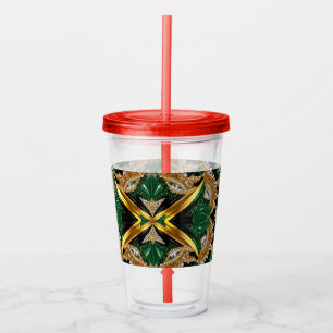 Acryl Tumbler met Jamaicaanse kleuren Design Acryl Drinkbeker