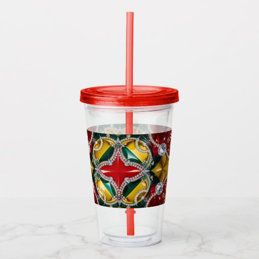 Acryl Tumbler met Los Angeles Kleuren Ontwerp Acryl Drinkbeker (Voorkant)