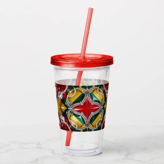 Acryl Tumbler met Los Angeles Kleuren Ontwerp Acryl Drinkbeker (Achterkant)