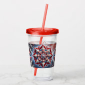 Acryl Tumbler met Noorse kleuren Design Drinkbeker (Achterkant)
