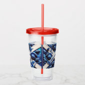 Acryl Tumbler met Schots Thistles Design Acryl Drinkbeker (Rechts)