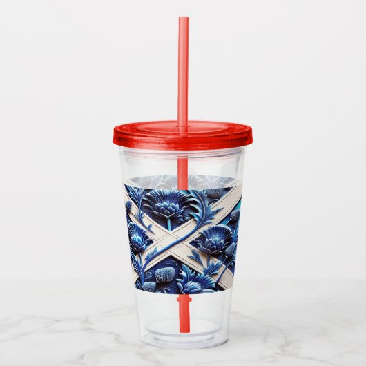 Acryl Tumbler met Schots Thistles Design Acryl Drinkbeker (Voorkant)