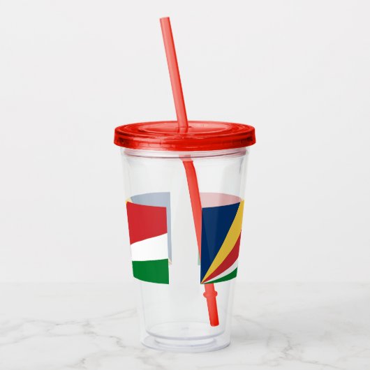 Acryl Tumbler met Seychellen Kleuren Ontwerp Acryl Drinkbeker (Links)