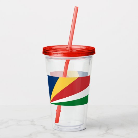 Acryl Tumbler met Seychellen Kleuren Ontwerp Acryl Drinkbeker (Achterkant)